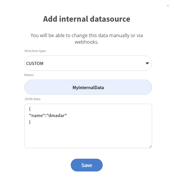 add internal datasource menu