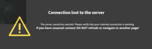 connection lost to server message