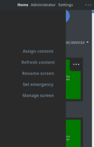 mobile interface screens side menu