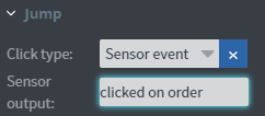 sensor event clicked on