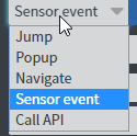 Sensor event on click menu