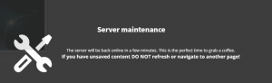 server maintenance message