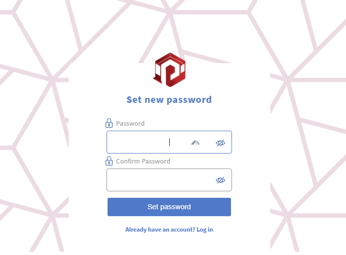 Set new password screen
