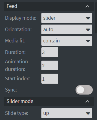 Media widget display mode slider