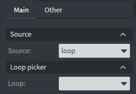 Media widget selecting loop as the source