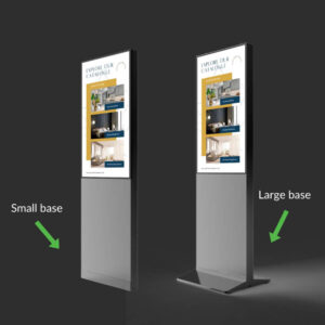 Comparison of small and large base on the Versi Kiosk